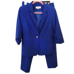 Calvin Klein Royal Blue Pantsuit with Blazer & Slacks, Size 6/8 Petite